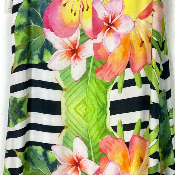 CARTISE White & Black Stripe Floral Sleeveless High Low Dress NWT - Picture 12 of 16